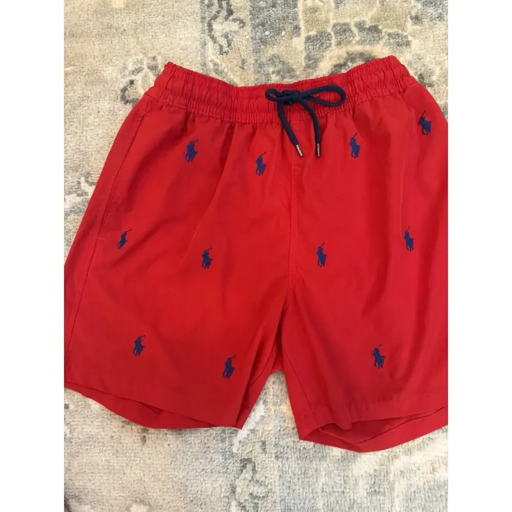 Polo Ralph Lauren logo-embroidered drawstring swim shorts Trunks Red 5.5